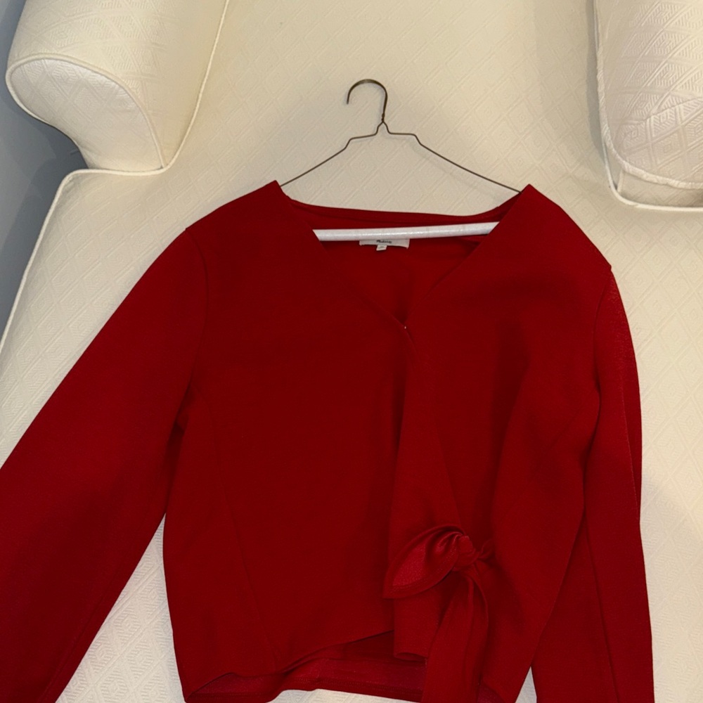 Madewell Red Tie-Front Blouse